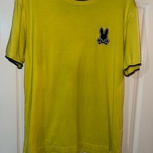 Psycho Bunny Men's Lemone Yellow Gilpin Tipped Crew-Neck Short Sleeve (Large)